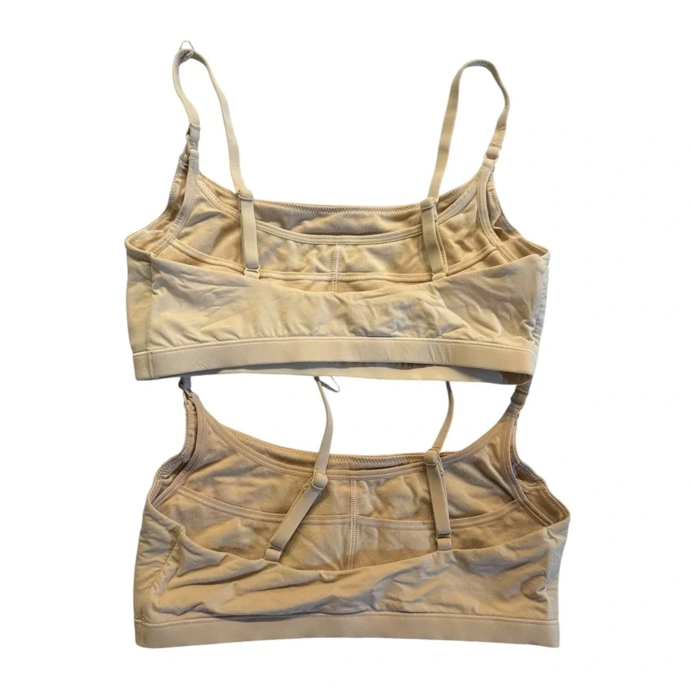 SKIMS Fits Everybody Maternity Nursing Scoop Bralette Set of 2 Clay Sand M NEW